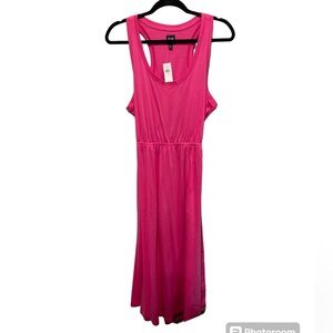 NEW GAP Pink Racerback Cutout Midi Dress Size Medium